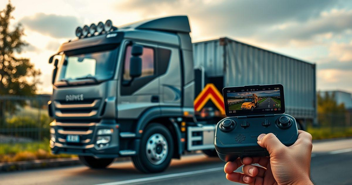 Controle remoto industrial para caminhão aumenta eficiência e segurança no transporte